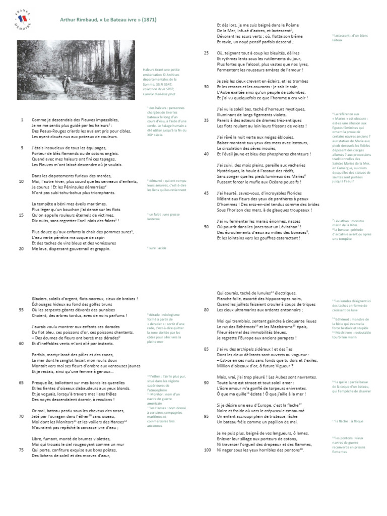 Le Bateau Ivre Texte Integral Sur 2 P Pdf