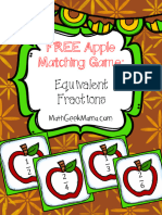 Apple Equivalent Fractions Matching Game