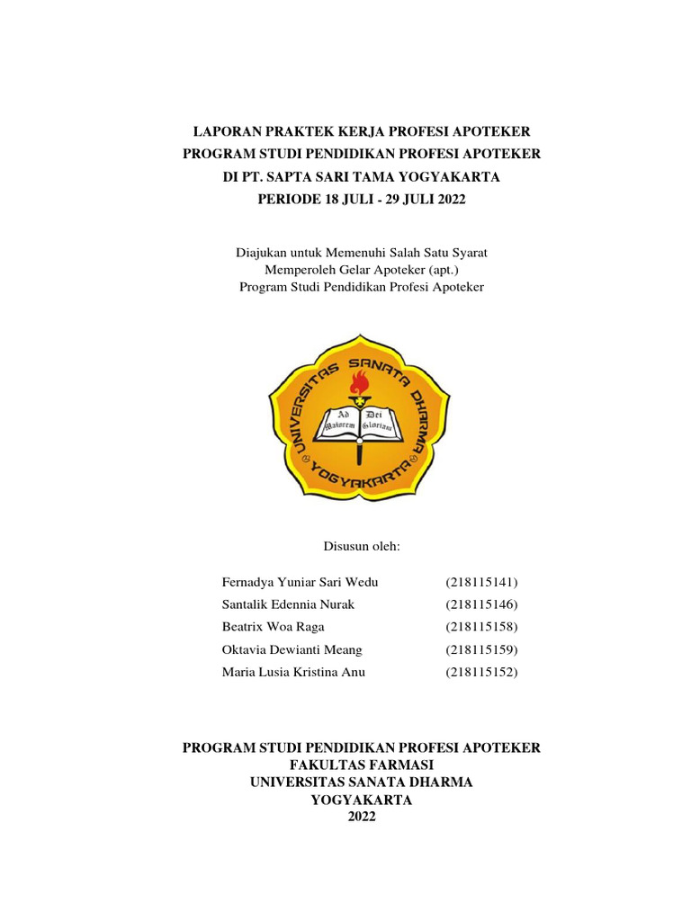 PKPA PBF Sapta Sari Tama 18 Juli-29 Juli 2022 | PDF