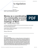 Money As A Coordinating Device of A Commodity Economy: Old and New, Russian and French Readings of Marx