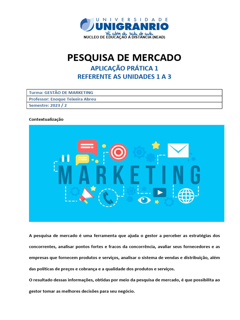 Pesquisa de Mercado em Gestão de Marketing | PDF | Marketing ...