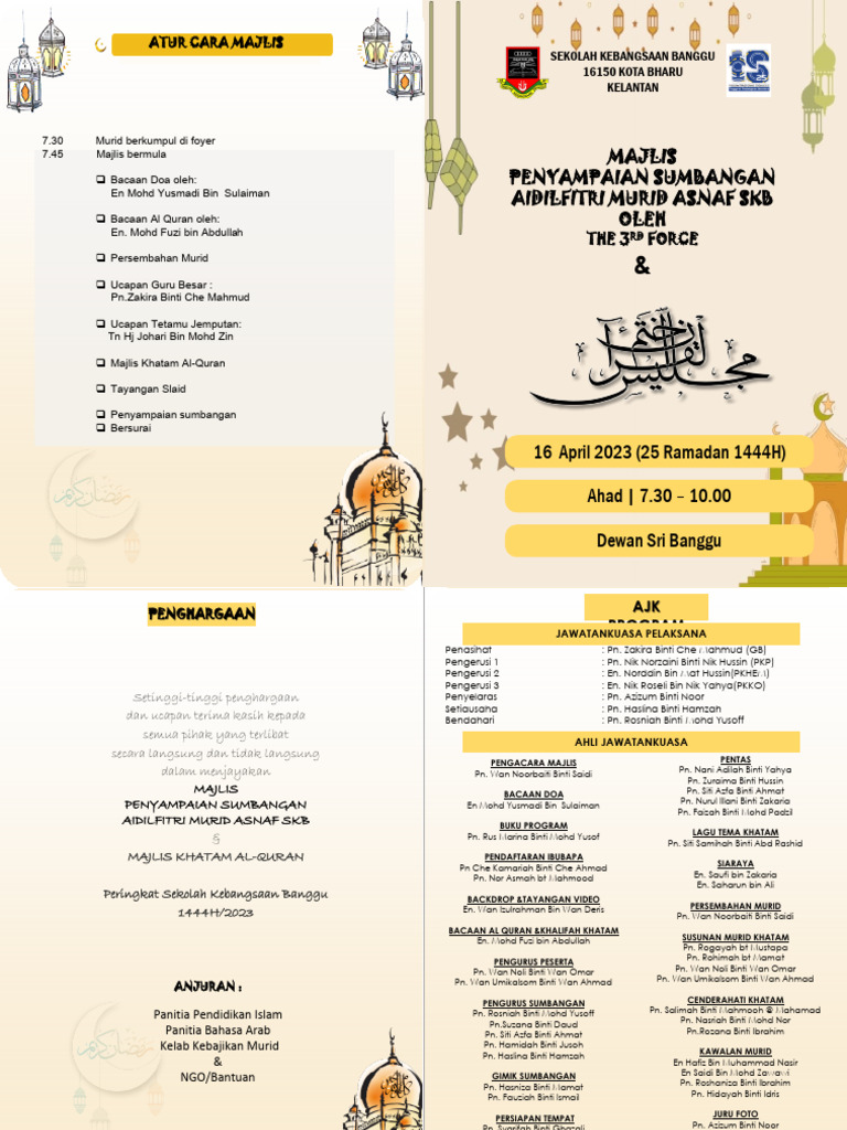 Tentatif Program Tentatif Program: Majlis Penyampaian Sumbangan ...