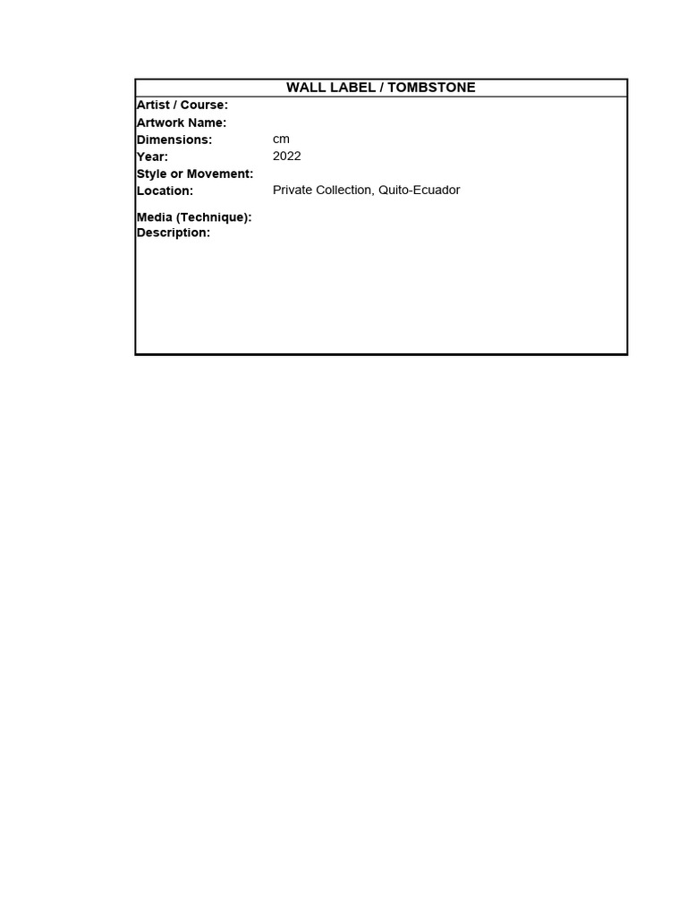Wall Label | PDF