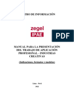 INST. Manual para La Presentacion Del Trabajo de Aplicacion Profesional Industrias Creativas