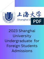 2023-Shanghai University Undergraduate For Foreign Students Admissions