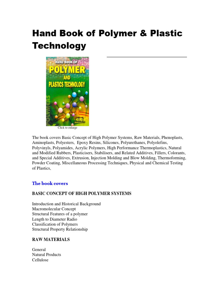 Polymer & Plastic Technology Handbook | PDF