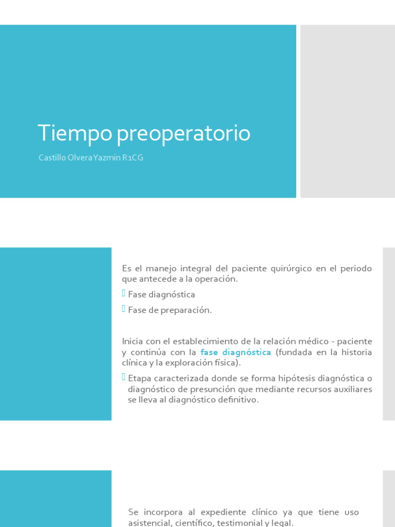 Tiempo Preoperatorio | PDF | Trombo | Diabetes