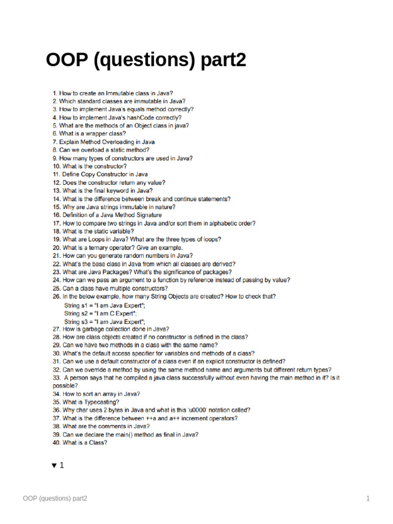 OOP (Questions) Part2 | PDF