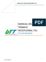 Manual Del Trabajo Recepcional Tsu: D-VI-05 R01/0416