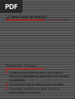 Como Escribir Un Ensayo