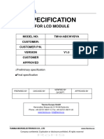 TM161A (16 chars x 1 row) LCD Datasheet