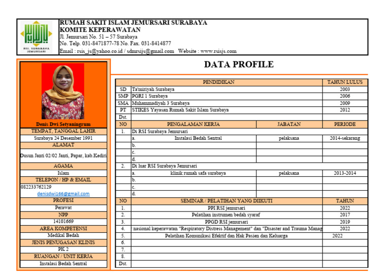 FORM DATA PROFILE Denis | PDF