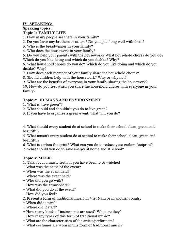 Speaking Topic English 10 Global Success Pdf