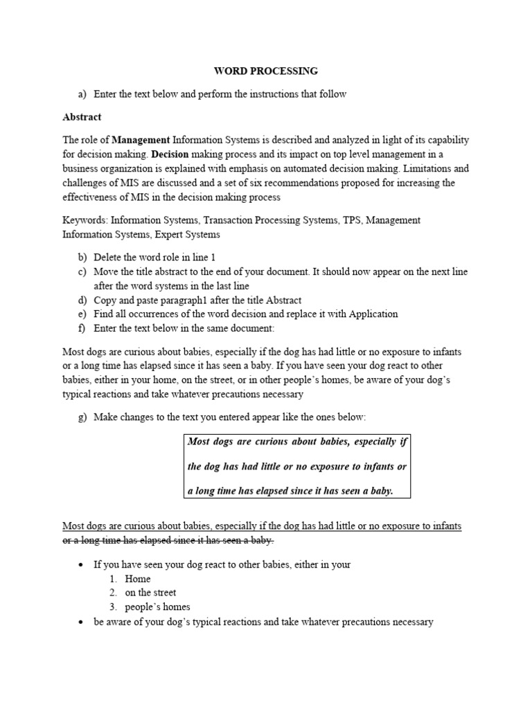 Word Processing | PDF