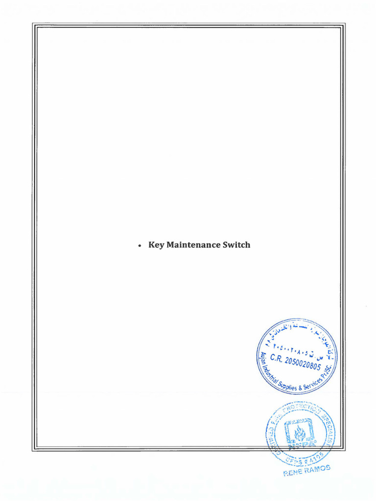 Key Maintenance Switch | PDF | Switch | Electronics