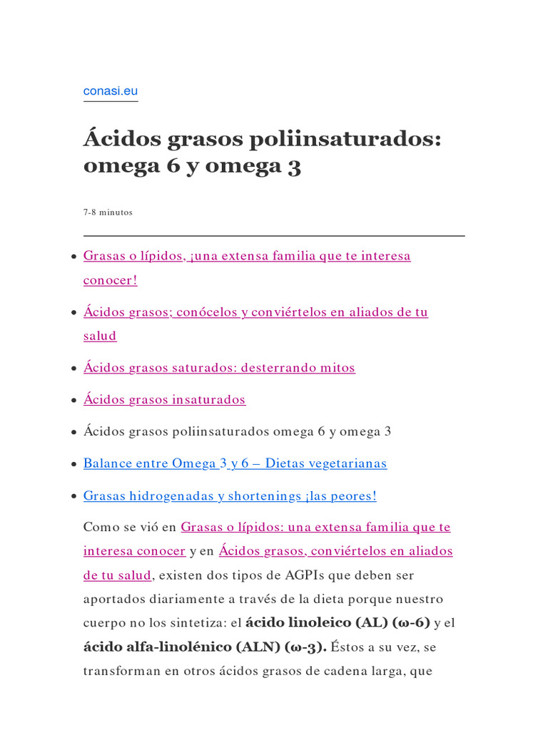acidos grasos polinsaturados omega 3