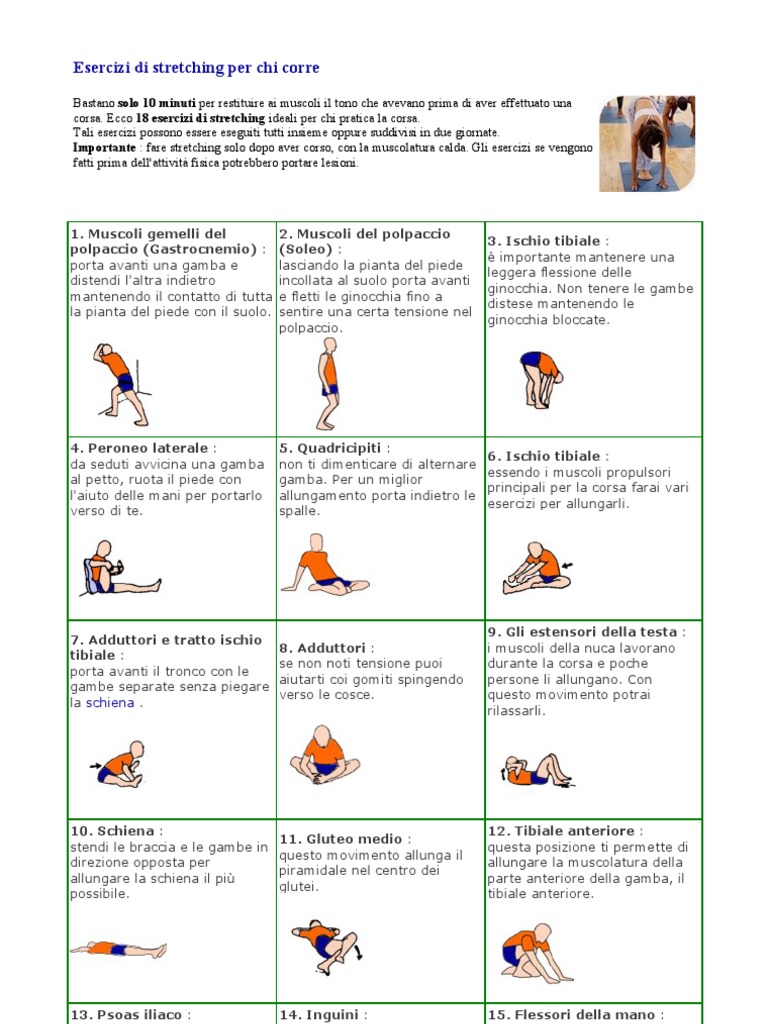 Esercizi Di Stretching Per Chi Corre | PDF