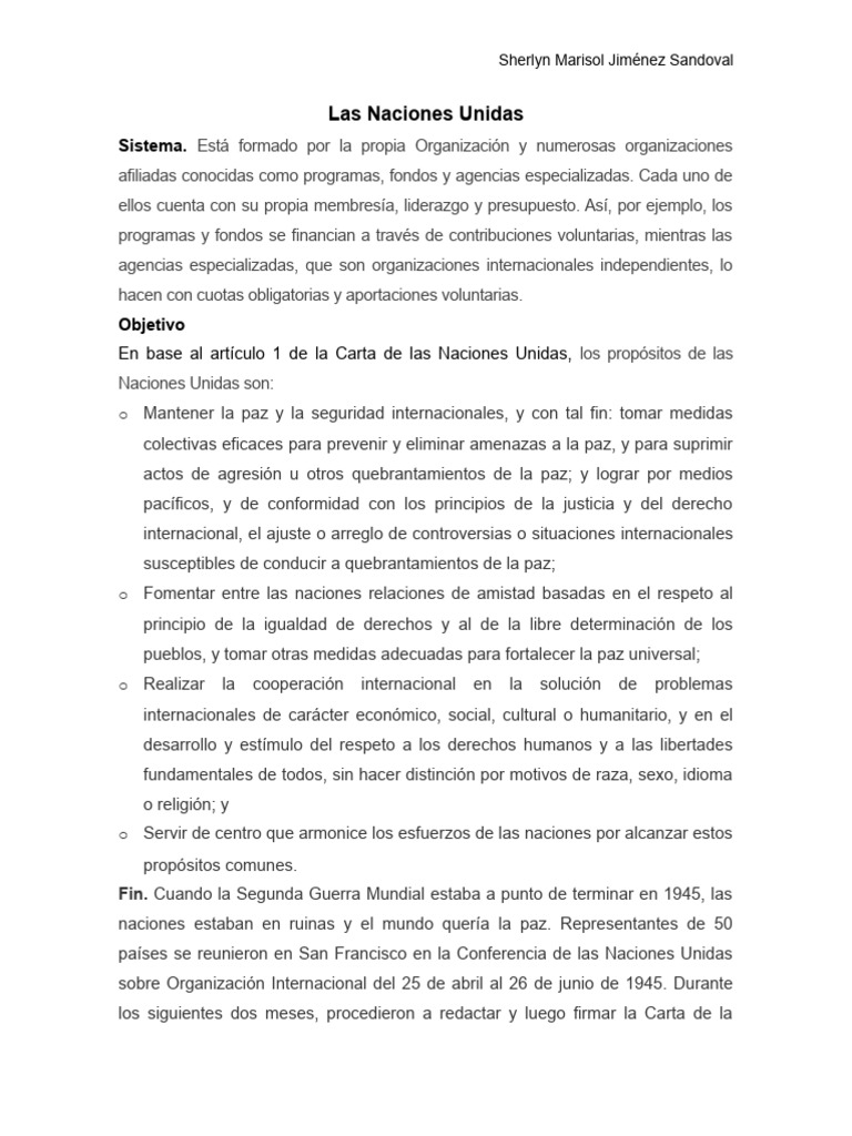 Las Naciones Unidas Pdf