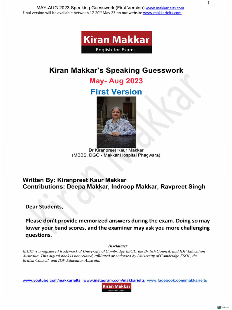 Kiran makkar s speaking cue cards may aug 2023 first version 12 pdf