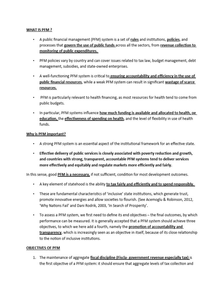 What Is PFM | PDF
