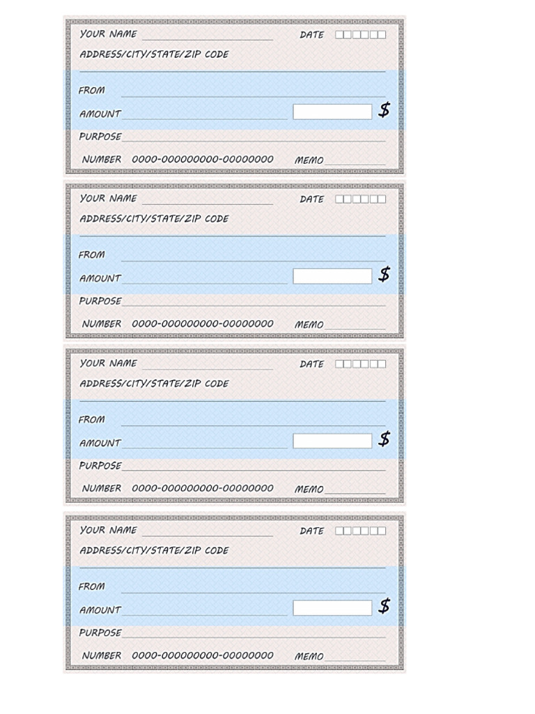 Papel Para Imprimir Chequesformato De Cheques Para Imprimir