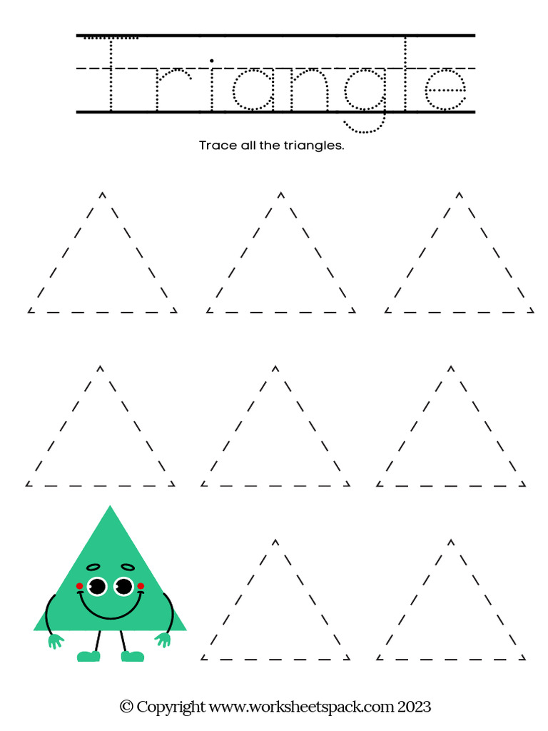 FREE Triangle Tracing Worksheets Printable 2 | PDF