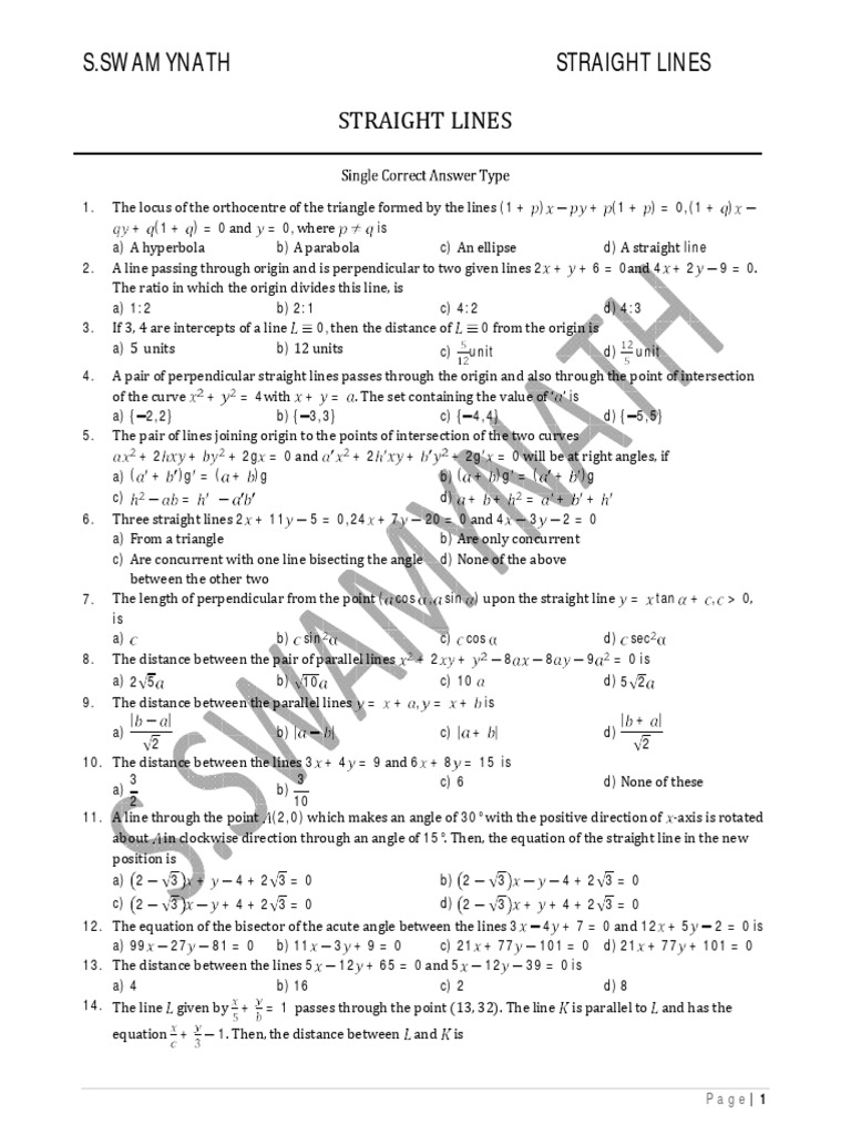 Straight Lines: Geometry Problems and Solutions | PDF | Triangle ...