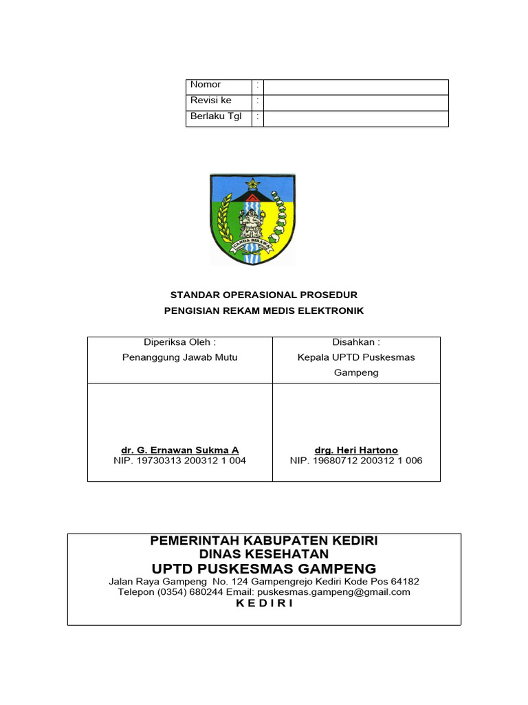 SOP PENGISIAN REKAM MEDIS ELEKTRONIK | PDF