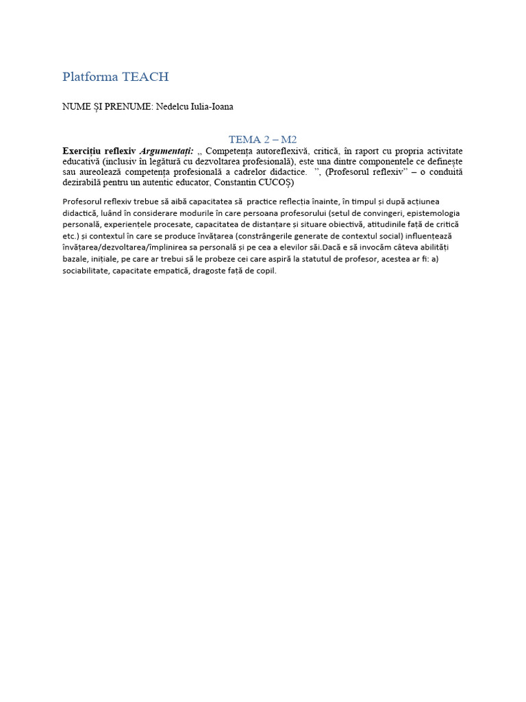 Tema 2 Modul II | PDF