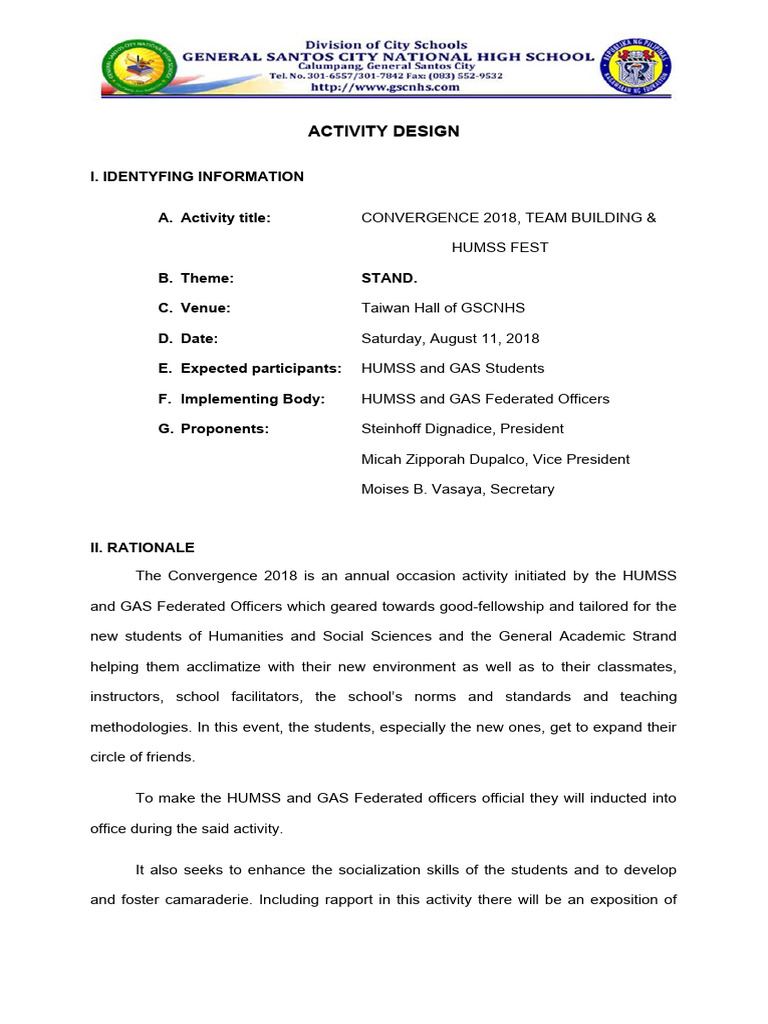 Activity Design Editee | PDF