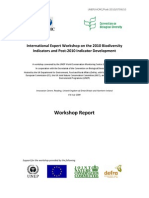 2009, WCMC - International Expert Workshop on the 2010 Biodiversity Indicators and Post-2010 Indicator Development