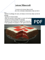 Recette gateau minecraft