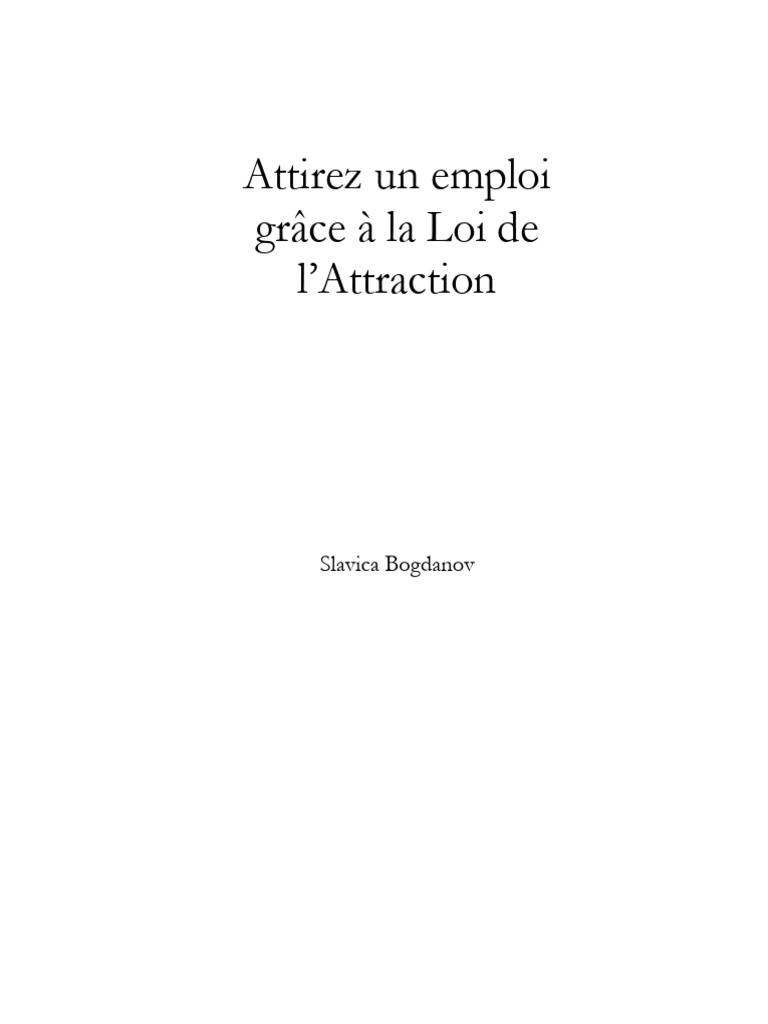 Attirez Un Emploi Grâce À La Loi de Lattraction | PDF