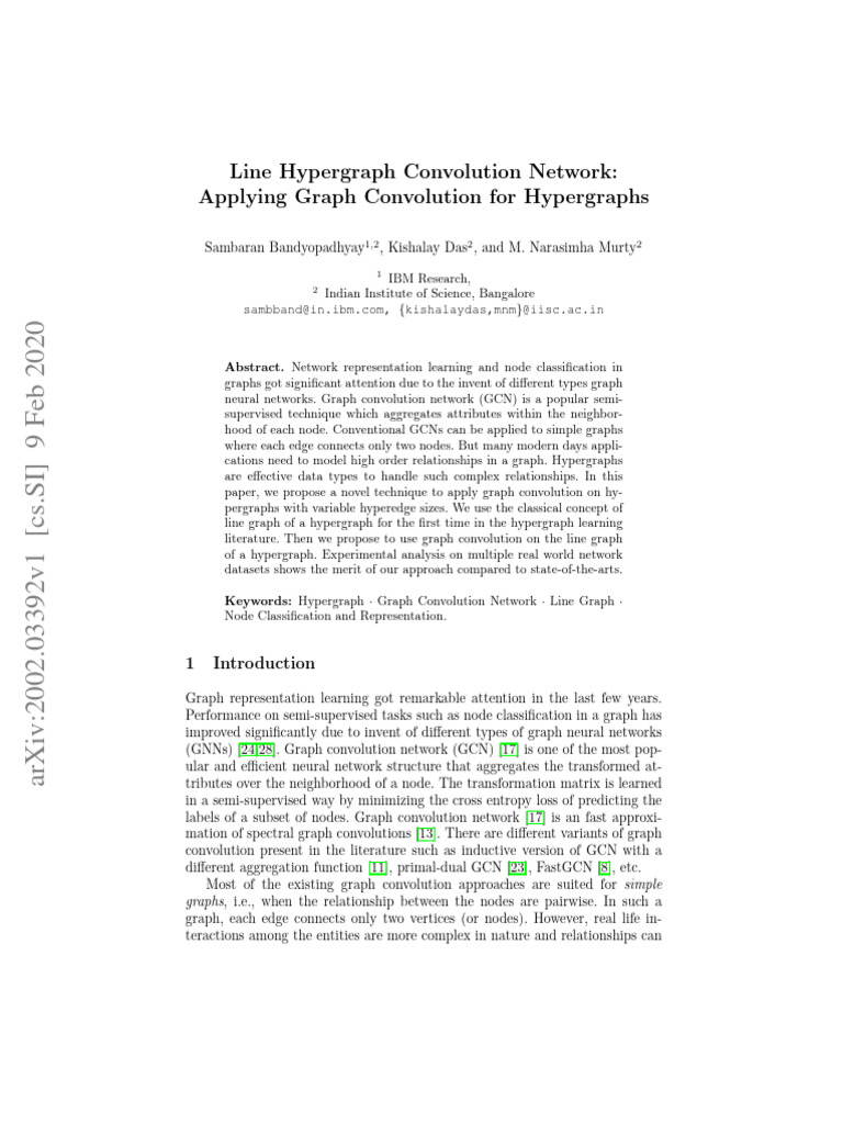 2020 line hypergraph convolution network bandyopadhyay et al pdf