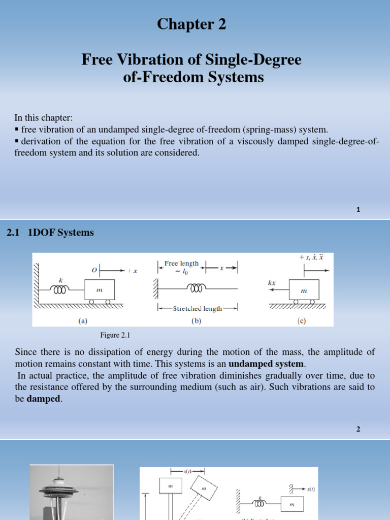 Free Vibration in 1DOF Systems | PDF