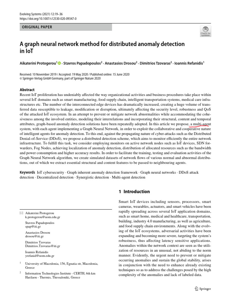 Graph Neural Networks for IoT Anomaly Detection | PDF | Internet Of ...