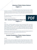 Contoh Pembukaan Pidato Dalam Bahasa Inggris