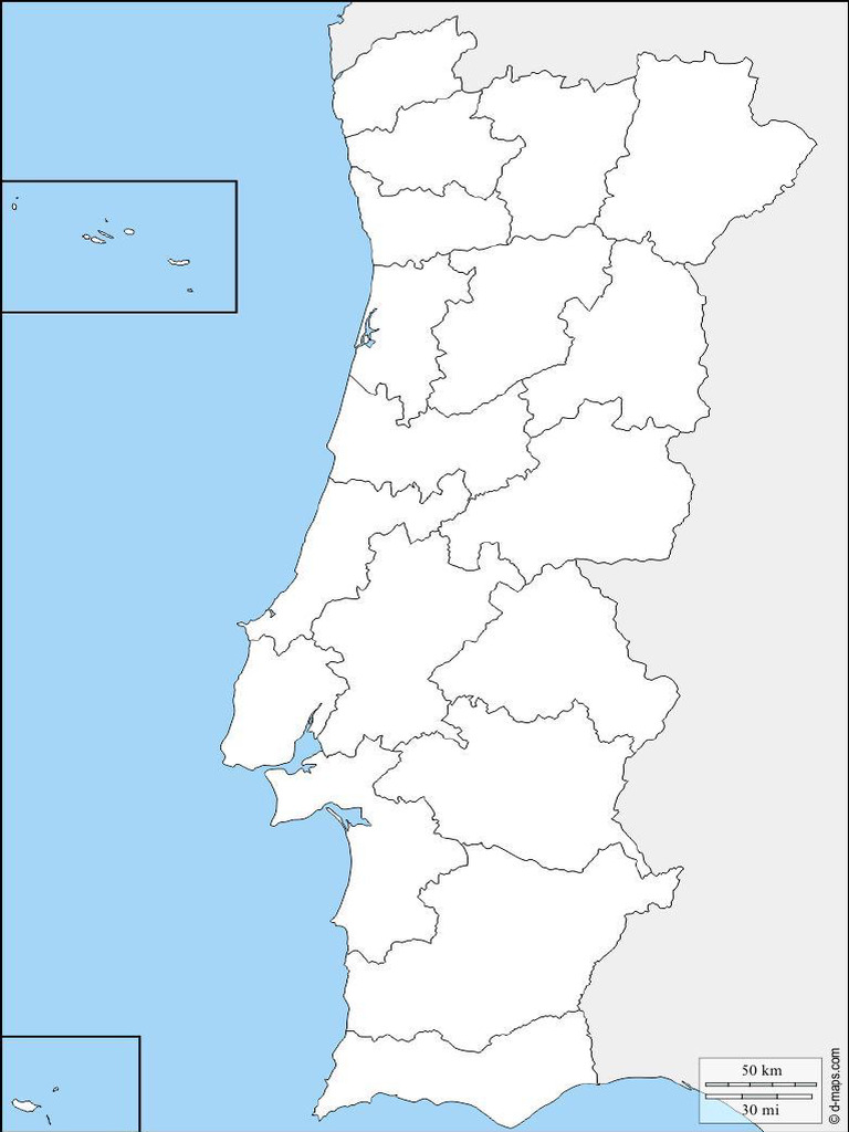 Mapa em Branco de Portugal PDF | PDF