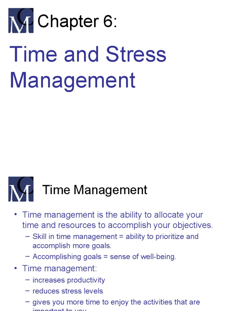Time and Stress Management Strategies | PDF | Stress (Biology ...
