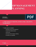 Workshop Management Planning