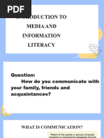 Introduction To Media and Information Literacy