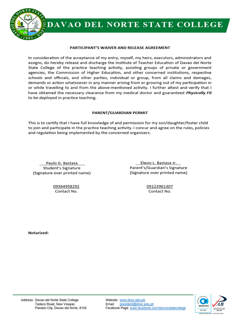 Waiver | PDF