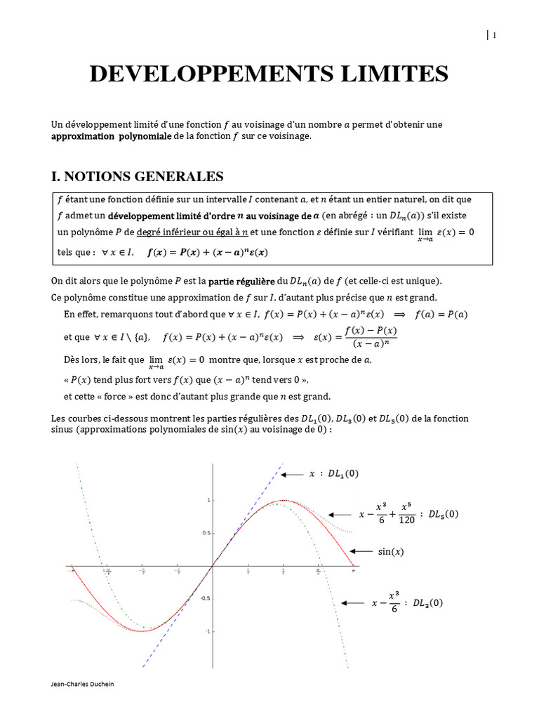 Développements limités de sin(x) | PDF | Fonction (Mathématiques ...
