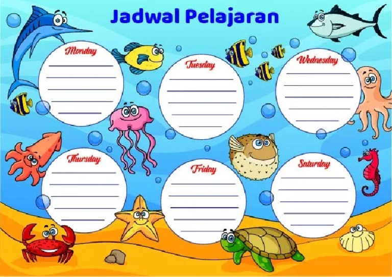 Template Jadwal Pelajaran - JPG | PDF