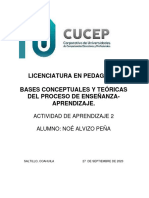 Licenciatura en Pedagogía Bases Conceptuales Y Teóricas Del Proceso de Enseñanza-Aprendizaje