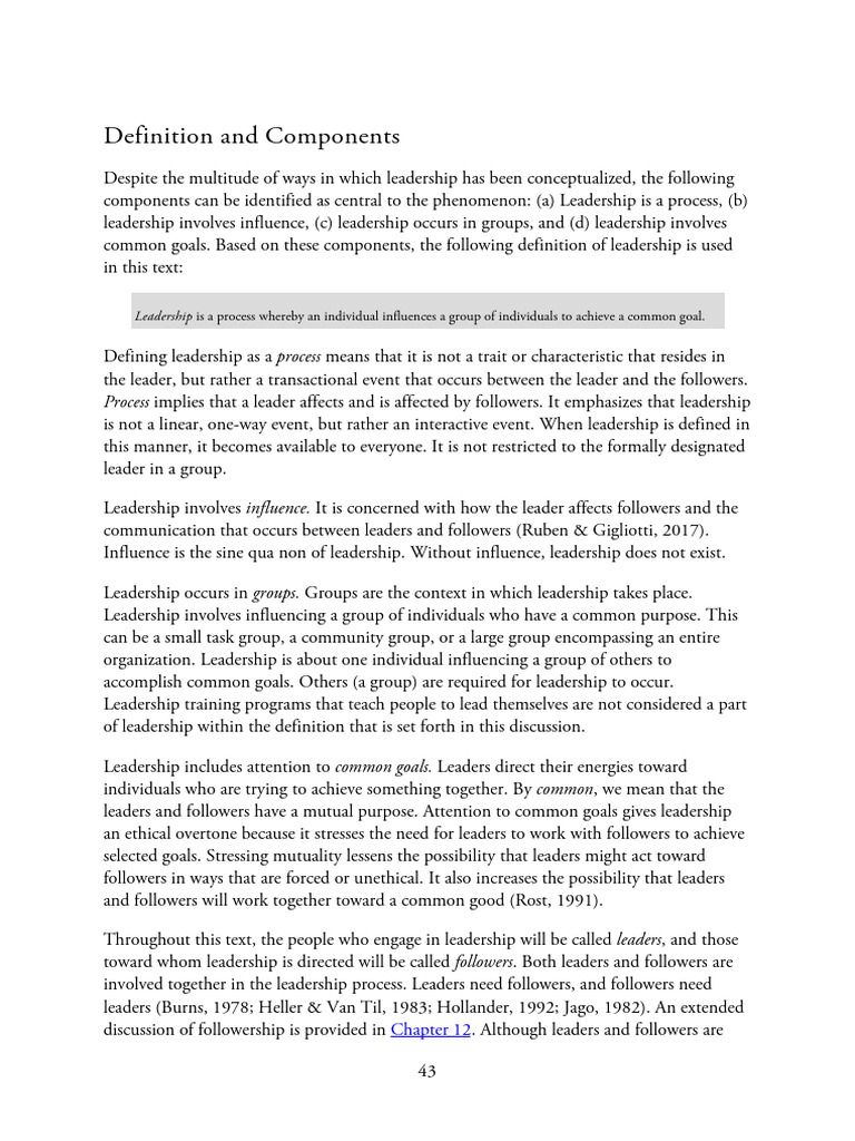 Definition of Leadership Northouse, P. (2010) PDF