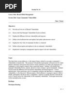 Hazards Risk MTMT - Session 13 - Scope Community Vulnerability