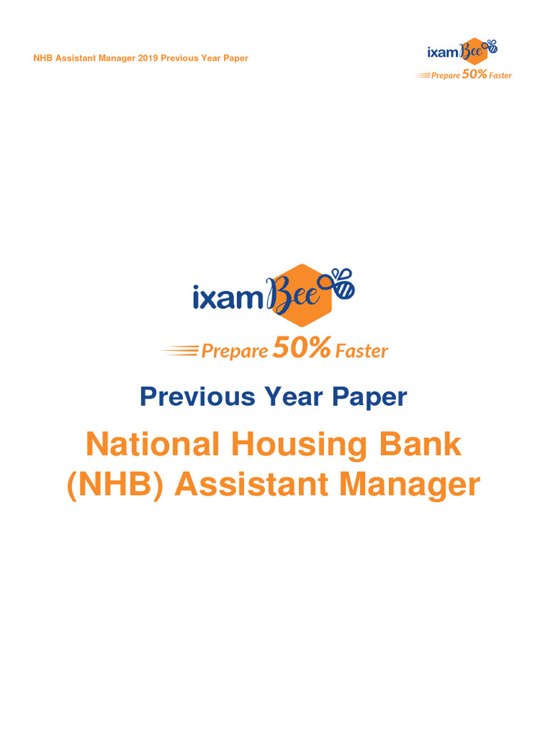 NHB Assistant Manager 2019 Previous Year Paper | PDF