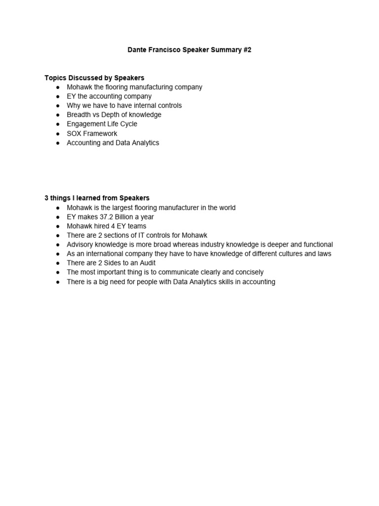 Speaker Summary 2 PDF