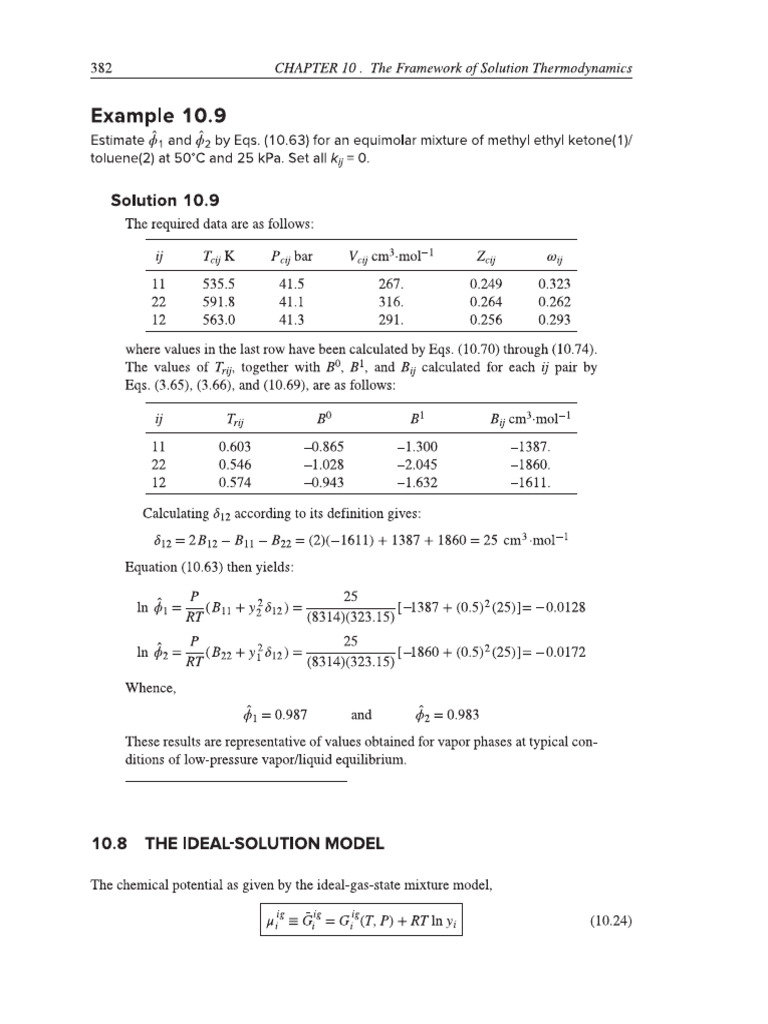 Ideal Solution Model-Lewis Randall Rule - Excess Properties | PDF
